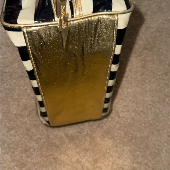 Betsey Johnson Black and White Striped Satchel, Vintage, Rare BETSEY JOHNSON - Picture 8 of 14